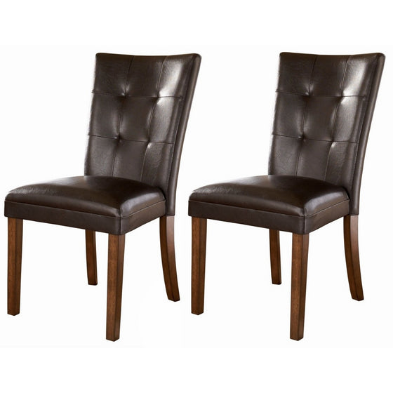 Ashley Furniture Signature Design - Lacey Dining Side Chair - Set of 2 - Medium Brown Finish