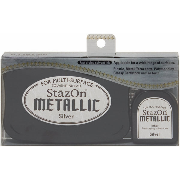 Tuskineko Stazon Metallic Ink Kit, Silver