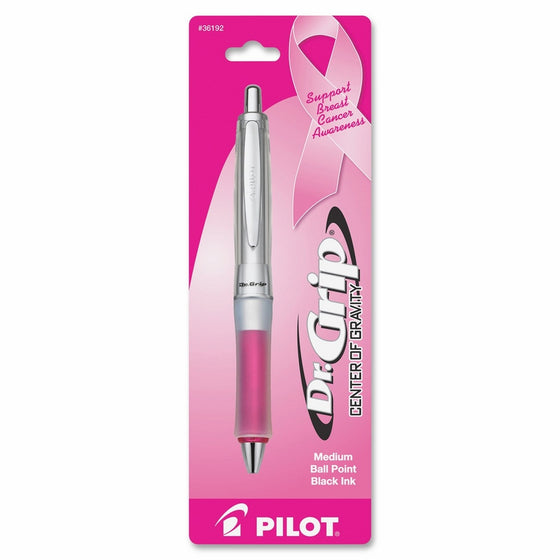 Pilot Pen Dr. Grip Center of Gravity, Breast Cancer Awareness Pink Pen with Black Ink (36192)