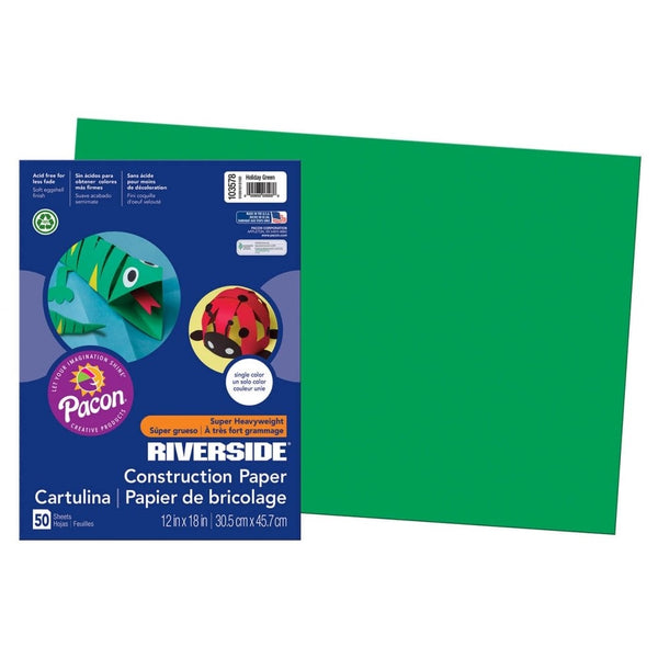 Riverside 3D Construction Paper, Red, 18" x 24", 50 Sheets