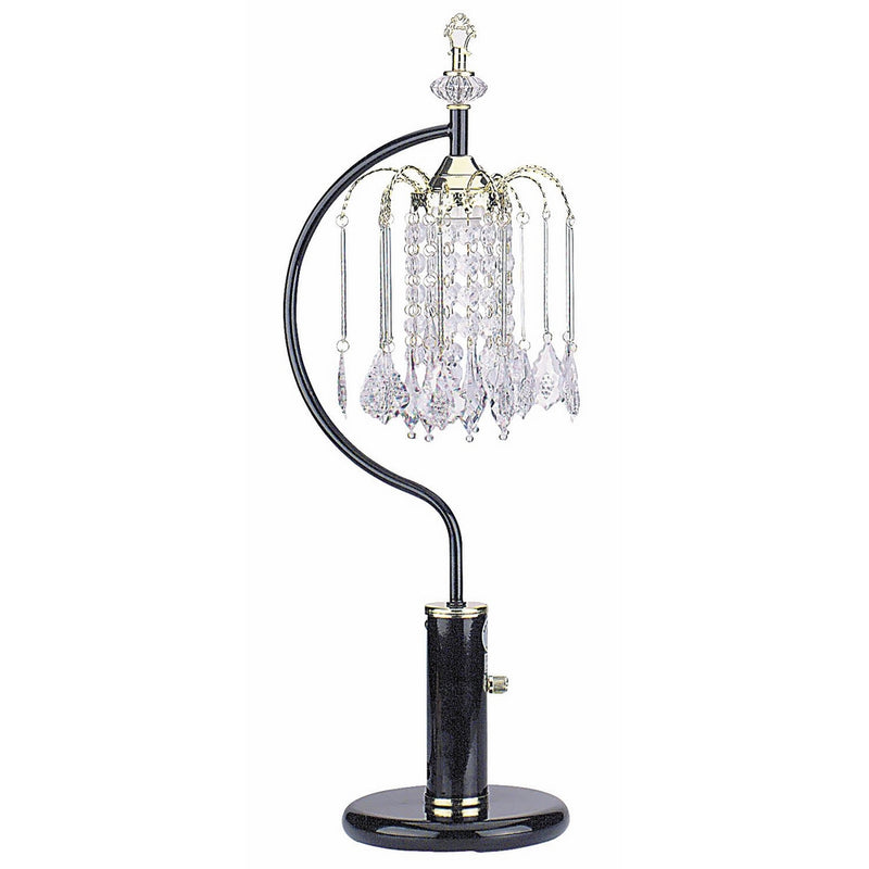 ORE International 715BK Table Lamp with Crystal-Like Shades, Black