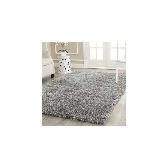 Safavieh New Orleans Shag Collection SG531-8080 Handmade Grey Shag Area Rug, 5 feet by 8 feet (5' x 8')