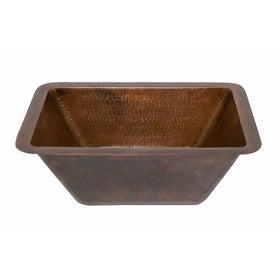 Premier Copper Products BRECDB2 Universal Rectangle Copper Bar Sink with 2-Inch Drain Size, Oil Rubbed Bronze