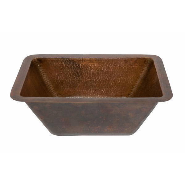 Premier Copper Products BRECDB2 Universal Rectangle Copper Bar Sink with 2-Inch Drain Size, Oil Rubbed Bronze