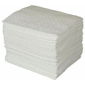 Brady SPC Basic Oil-Only Heavy Weight Absorbent Pad, White, 15" L x 17" W (100 Sheets Per Bale) - BPO100