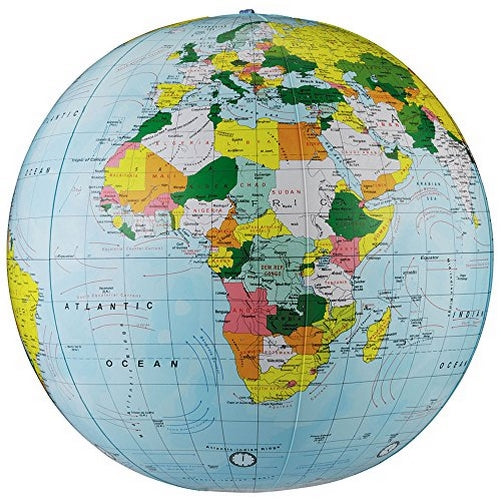 Replogle Globes Inflatable Political Globe, Light Blue Ocean, 12-Inch Diameter