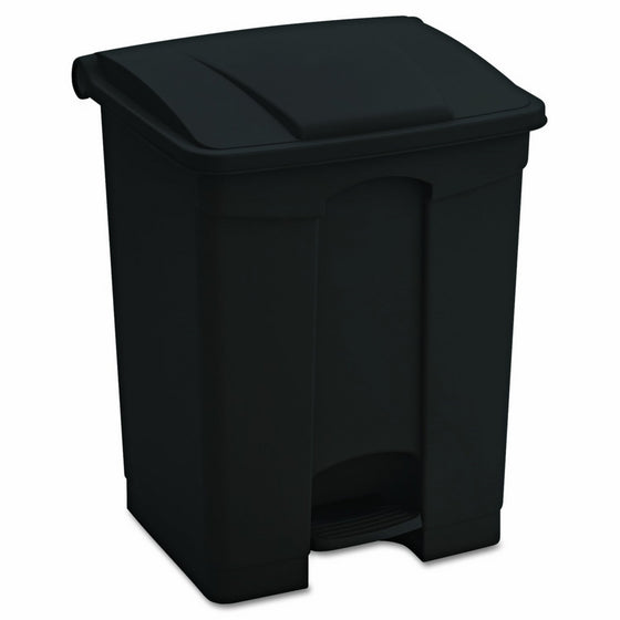 Safco Products 9922BL Plastic Step-On Trash Can, 17-Gallon, Black