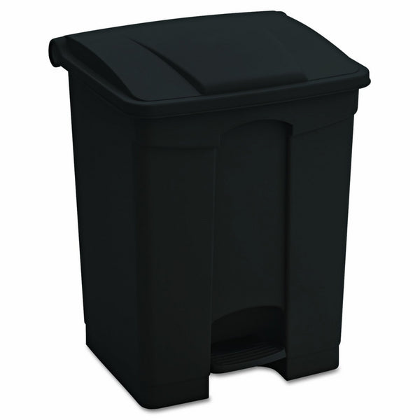 Safco Products 9922BL Plastic Step-On Trash Can, 17-Gallon, Black