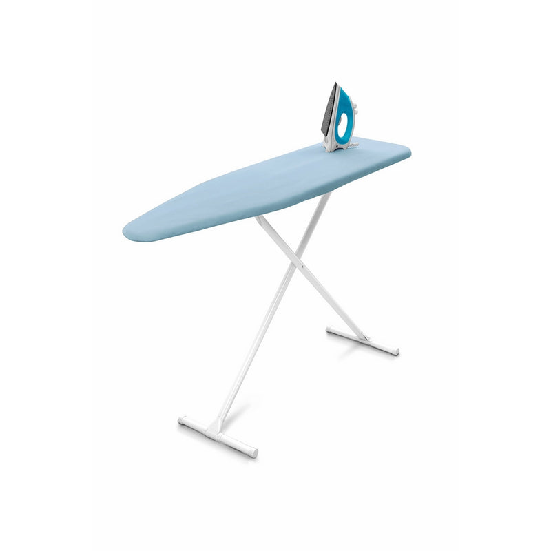 Homz T-Leg Steel Top Ironing Board with Foam Pad, Sky Blue Cover