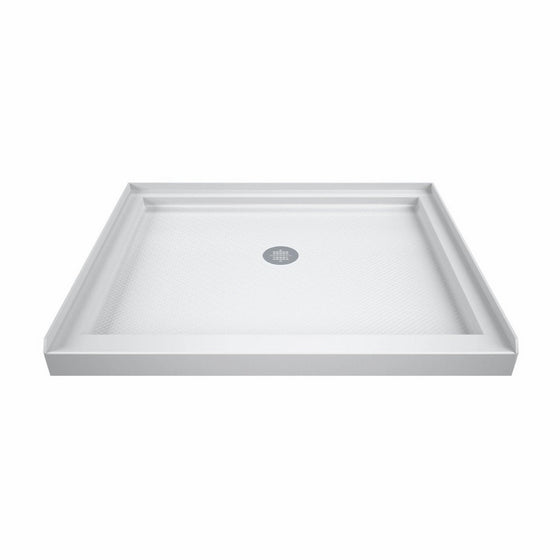 DreamLine SlimLine 36 in. D x 36 in. W x 2 3/4 in. H Center Drain Single Threshold Shower Base in White