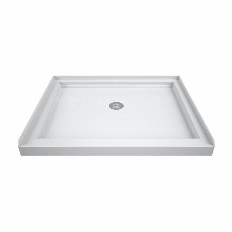 DreamLine SlimLine 36 in. D x 36 in. W x 2 3/4 in. H Center Drain Single Threshold Shower Base in White