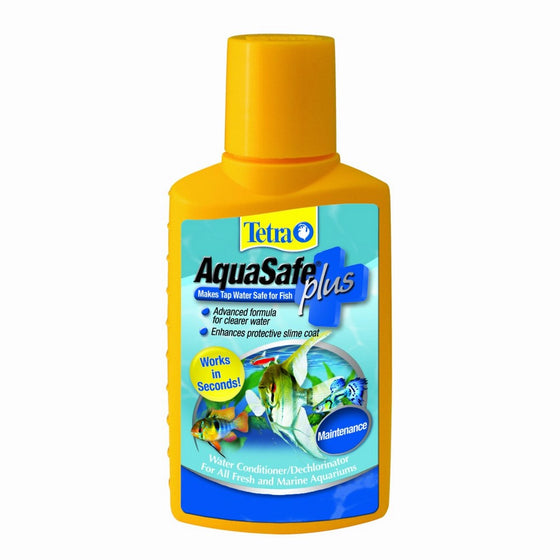 Tetra AquaSafe Plus Water Conditioner/Dechlorinator, 33.8-Ounce