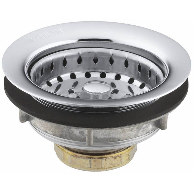 KOHLER K-8814-CP Stainless Steel Sink Strainer, Polished Chrome