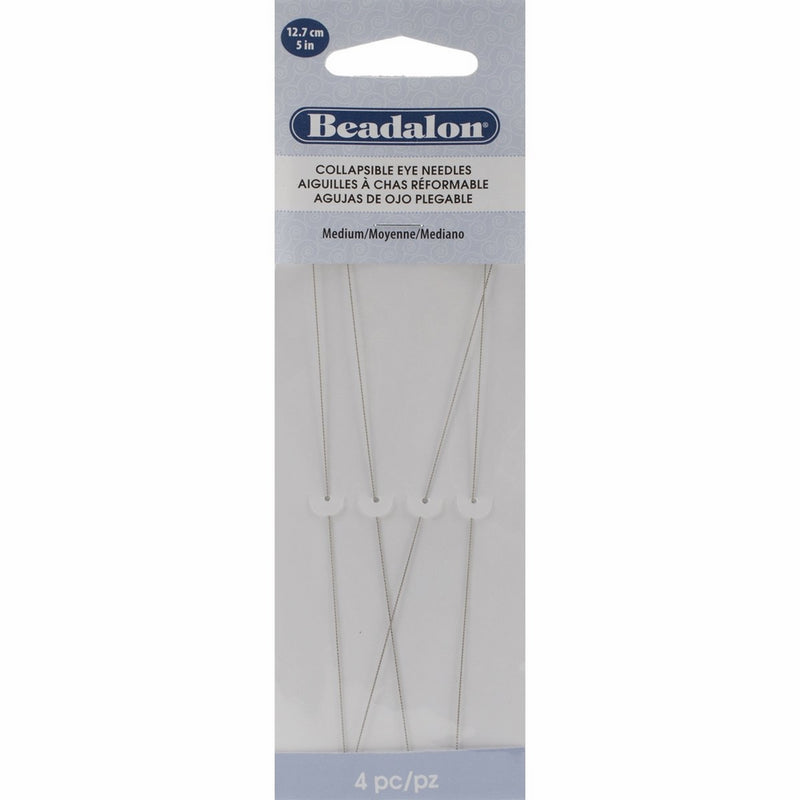 Beadalon Collapsible Eye Needles 5" 4/Pkg Medium