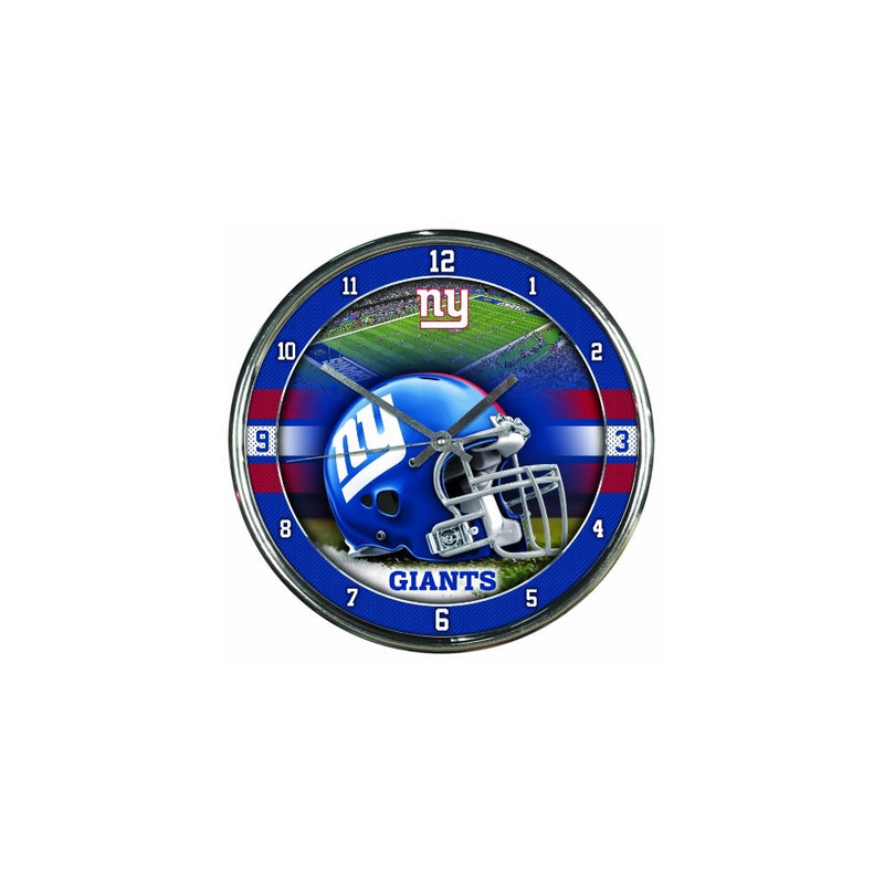 NFL New York Giants Chrome Clock, 12" x 12"