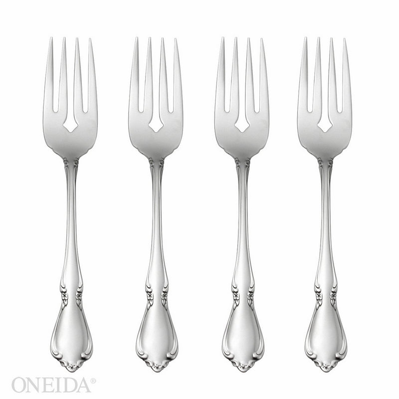 Oneida Chateau Fine Flatware Set, 18/8 Stainless, Set of 4 Salad Forks