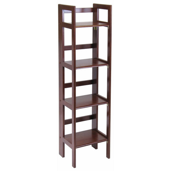 Winsome Wood Folding 4-Tier Shelf, Antique Walnut