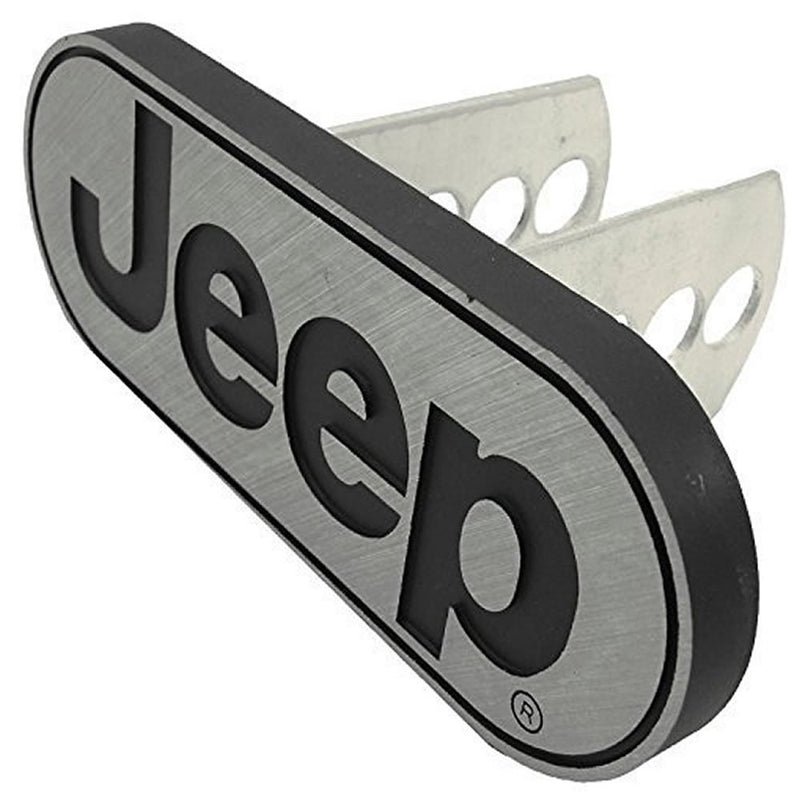 Jeep Logo Car Metal Brushed Chrome Hitch Plug Receiver Cover