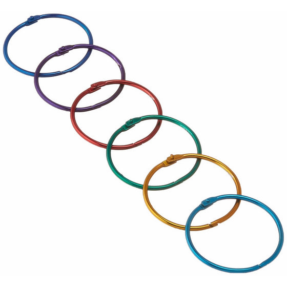 Hygloss Products Book Rings – 2 Inch Assorted Colored Steel Binder Rings, 50 Pack