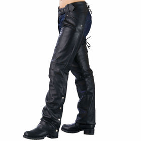 Ladies Biker Chaps with LACES ON THE BACK