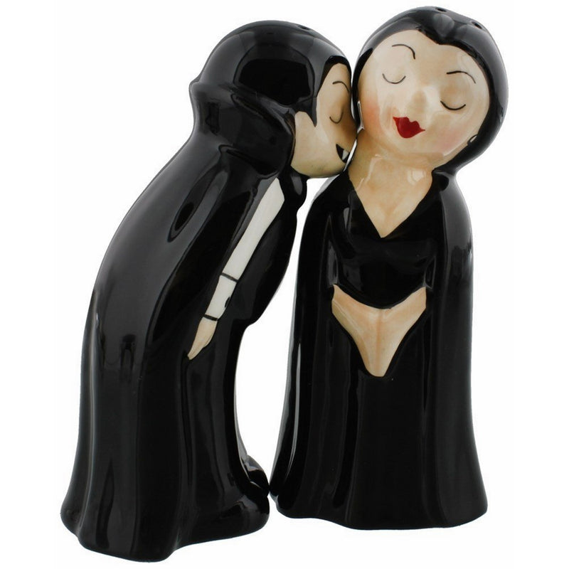 Pacific Giftware Vampire Love at First Bite Magnetic Kissing Ceramic Salt and Pepper Shakers Set