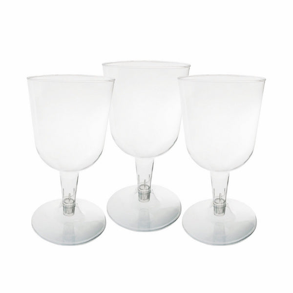 Party Essentials Hard Plastic Two Piece 5.5-Ounce Wine Glasses, Clear, Pack of 40