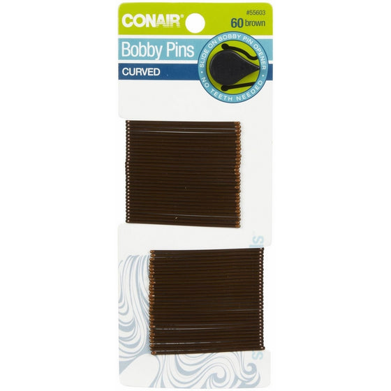 Conair Curve Bobby Pins , Brown