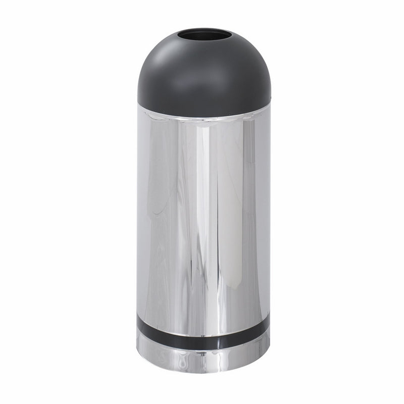 Safco Products 9871 Reflections By Safco Open Top Dome Trash Can, 15-Gallon, Chrome