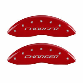 MGP Caliper Covers 12162SCHBRD Caliper Cover with Red Powder Coat Finish, (Set of 4)