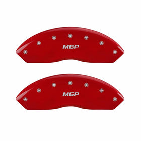 MGP Caliper Covers 22210SMGPRD 'MGP' Engraved Caliper Cover with Red Powder Coat Finish and Silver Characters, (Set of 4)