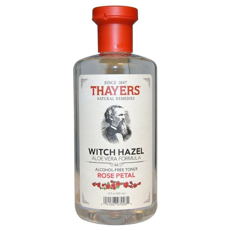 Thayers Alcohol-free Rose Petal Soothing Witch Hazel for Face & Skin with Aloe Vera, 12 oz (Pack of 4)