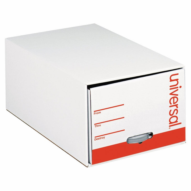 Universal Storage Box Drawer Files, Letter, Fiberboard, 12" x 24" x 10", White, 6/Carton (85120)