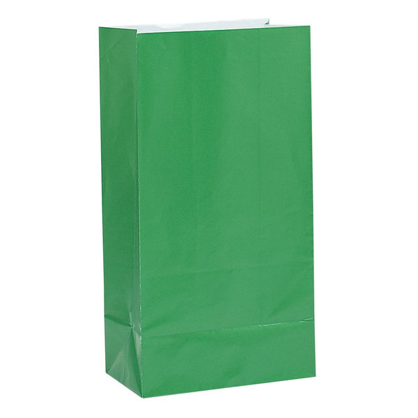 Green Paper Party Favor Bags, 12ct