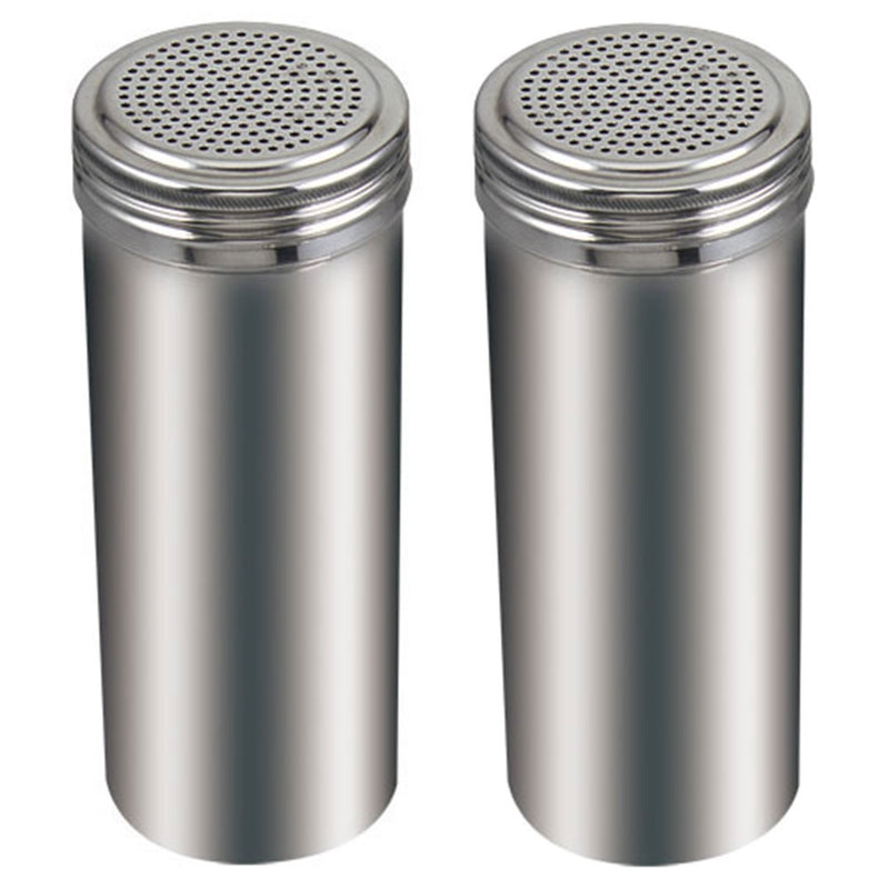 (Pack of 2) 22 Oz. Stainless Steel Dredge Salt / Sugar / Spice / Pepper Shaker