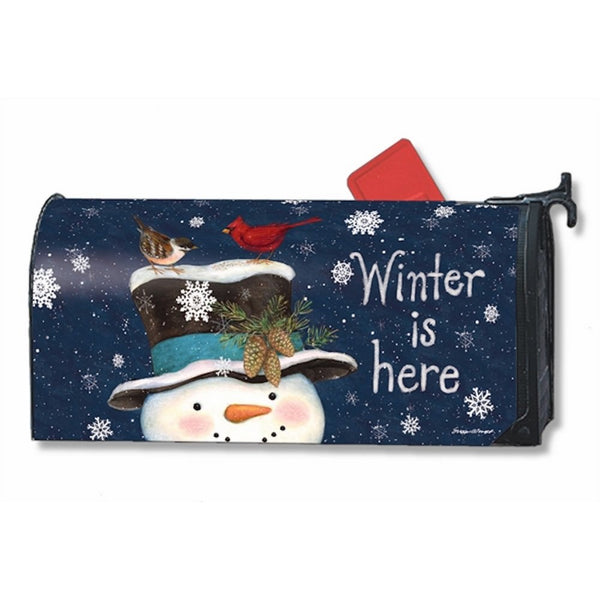 Winter Is Here Large Magnetic Mailbox Cover Snowman Oversized MailWraps