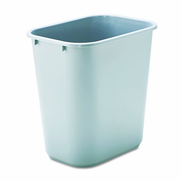 Rubbermaid Commercial 295600GY Deskside Plastic Wastebasket, Rectangular, 7 gal, Gray