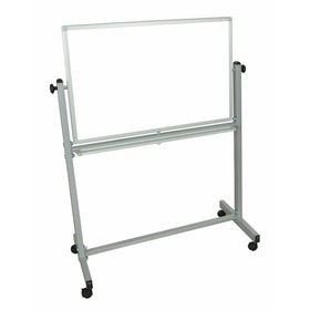 Offex Mobile Double Sided 36 x 24 Inches Reversible Adjustable Magnetic Whiteboard Easel with Chrome Frame, 4 Casters (OF-MB3624WW)