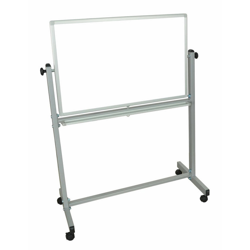 Offex Mobile Double Sided 36 x 24 Inches Reversible Adjustable Magnetic Whiteboard Easel with Chrome Frame, 4 Casters (OF-MB3624WW)