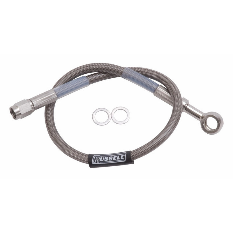 Russell RUS-657042 Endura 10mm Banjo to Straight -3AN Brake Hose Assembly - 18"