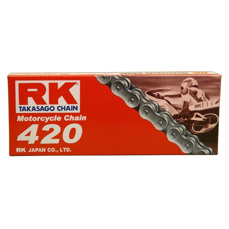 RK Racing Chain M420-110 (420 Series) 110-Links Standard Non O-Ring Chain with Connecting Link