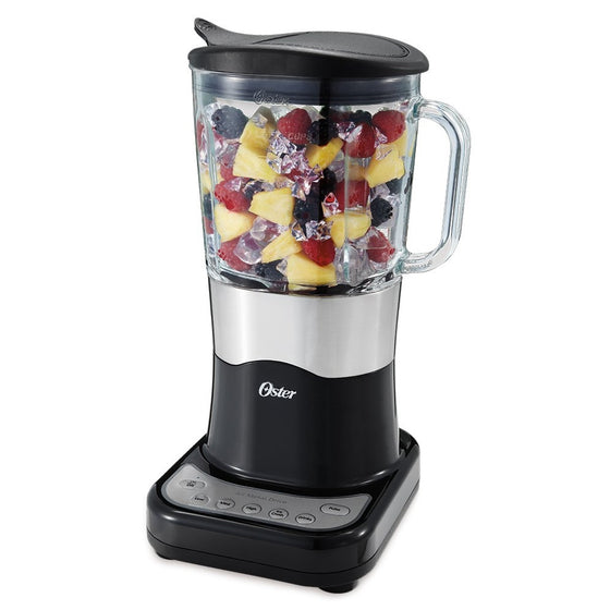 Oster BLSTDG-B Designer Series 7-Cup Glass Jar 6-Speed Blender, Black with Stainless Steel Accents