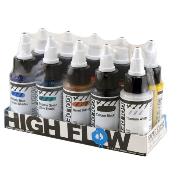 Golden High Flow Acrylic, Assorted 10 Color Set