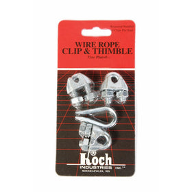 Koch Industries 143161 Wire Rope Clip and Thimble Pack with 3-Clips, 3/16-Inch, Zinc