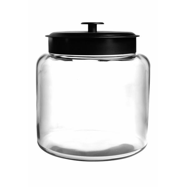 Anchor Hocking Montana Glass Jar with Fresh Sealed Lid, Black Metal, 1.5 Gallon