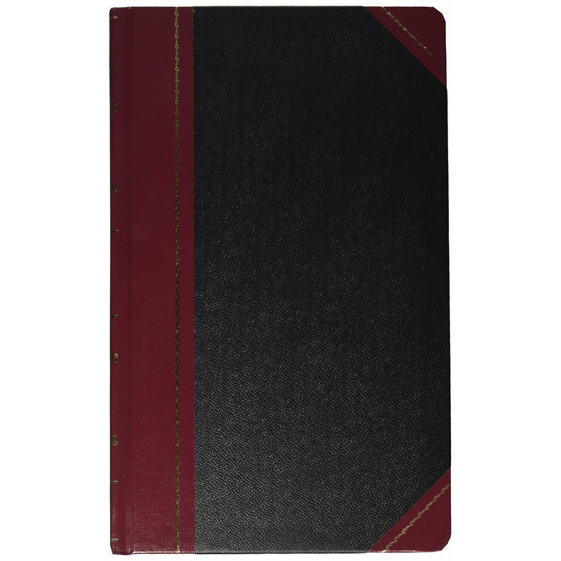 Boorum & Pease 9300R Record/Account Book, Black/Red Cover, 300 Pages, 14 1/8 x 8 5/8