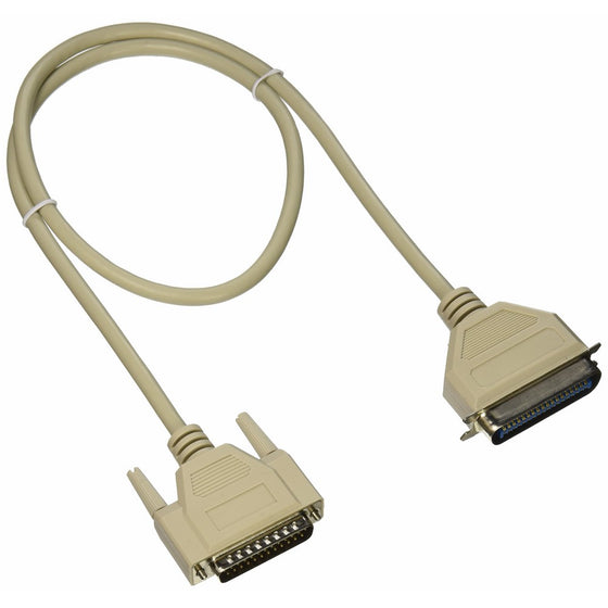 C2G 02797 DB25 Male to Centronics 36 Male Parallel Printer Cable, Beige (3 Feet, 0.91 Meters)