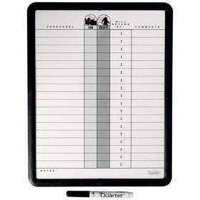 Quartet Classic Gray In/Out Board, 11 x 14 Inches, DuraMax Porcelain, Black Frame (750)