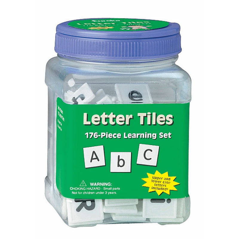 Eureka Tub Of Letter Tiles, 176 Tiles in 3 3/4" x 5 1/2" x 3 3/4" Tub