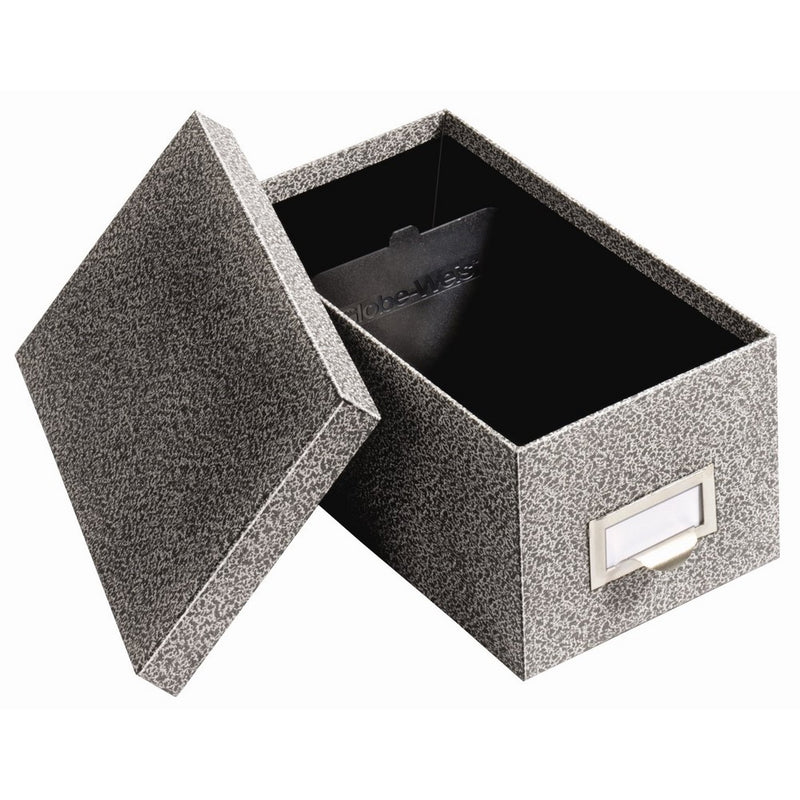 Globe-Weis/Pendaflex Fiberboard Index Card Storage Box, 4 x 6 Inches, Black Agate (94 BLA)