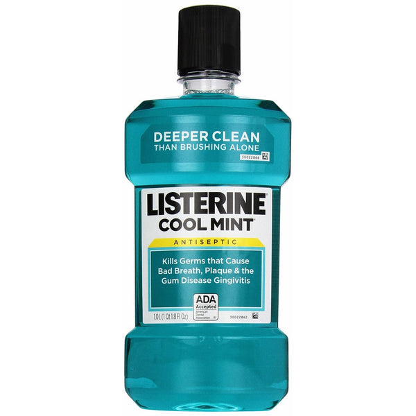 Listerine Antiseptic Mouthwash, Cool Mint, 33.8-Ounce Bottle